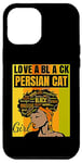 iPhone 14 Plus Black Independence Day - Love a Black Persian Cat Girl Case