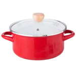 Enamel Milk Pan, Butter Warmer Enamelware Saucepan Pan Cookware Perfect Size for Heating Smaller Liquid Portions -red_22cm