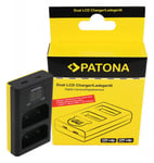 Patona Dual LCD USB Lader for Olympus OM-1 BLX-1 150601713 (Kan sendes i brev)