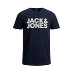 Jack & Jones Casual Size Men's Jjecorp Logo Tee Ss O-Neck in Navy Blazer 5XL