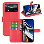 Xiaomi Poco X4 Pro 5G PU Wallet Case Red