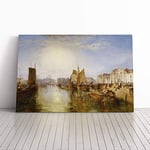 Big Box Art Canvas Print Wall Art Joseph Mallord William Turner The Harbor of Dieppe | Mounted & Stretched Box Frame Picture | Home Decor for Kitchen, Living Room, Bedroom, Multi-Colour, 20x14 Inch