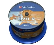 DVD-R media Verbatim 4.7 GB 16X, printable, 50-pack spindel