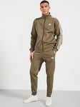 adidas Sportswear Mens 3 Stripe Tracksuit - Khaki, Khaki, Size 2Xl, Men