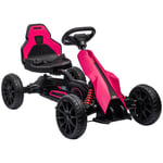 HOMCOM Children Pedal Go Kart w/ Adjustable Seat, Handbrake - Pink
