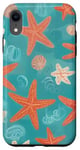 iPhone XR Seashell Starfish Coral Wave Trendy Pattern Case