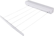 Minky Compact 5 Retractable Adjustable Clothes Washing Reel Line Airer - White