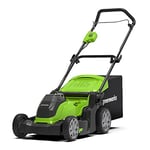 Greenworks G40LM41 Cordless Lawnmower for Lawns up to 500m², 41cm Cutting Width, 50L Bag WITHOUT 40V Battery & Charger, 3 Year Guarantee