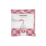 Brabantia 100253 PerfectFit Bin Liners (Size V/2-3 Litre) Thick Plastic Trash Bags with Tie Tape Drawstring Handles (40 Bags), White