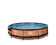 Pool EXIT WoodPool Ø360x76cm inkl. filterpump & tak träutseende