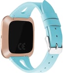 NeatCase Bands compatible with Fitbit Versa Watch Strap, Top Genuine Leather Smart Watch Band (Blue)