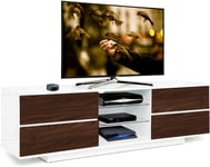 Centurion Supports Avitus Gloss White with 4-Walnut Drawers 32"-65" TV Cabinet