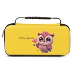 Etui Pochette Switch Lite Jaune Chouette Coeur Et Fleur Personnalisee