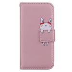 Samsung Galaxy S24 Ultra Plånboksfodral med Rem / Ståfunktion / Korthållare - Rosa (Kanin)