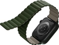 Uniq Uniq Strap Revix Apple Watch Series 4/5/6/7/Se 44/45Mm, Vändbar, Magnetisk, Grön-Mörkgrå/Grön-Tupe