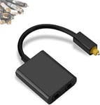 Dual Port optique Toslink Digital Audio Splitter adaptateur cable audio cable audio fibre optique 1 en 2 Out (Noir)