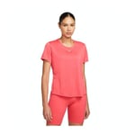 Nike DriFit One Short Sleeve Top Red Women (Storlek: S)