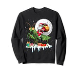 Funny Santa Riding Mantis Matching Xmas Mantis Lover Kids Sweatshirt