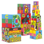 Melissa & Doug English Alphabet Nesting and Stacking Blocks Learning Toy Age 2+