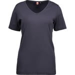 Id interlock dam t-shirt v-ringad 0506, marinblå, stl L