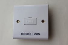 DETA S1360 Slimline white 13A Fused Unswitched Spur FCU marked "Cooker Hood"