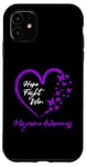 iPhone 11 Hope Fight Win Migraine Awareness - Purple Butterfly Heart Case