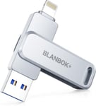MFI Certified memory stick 256G BLANBOK+ flash drive for iPhone usb stick... 