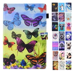 Rose-Otter for Kindle Fire HD 10 (2019) (2017) (2015) Case PU Leather Wallet Flip Case Card Holder Kickstand Shockproof Bumper Cover with Pattern Colorful Butterfly