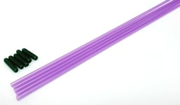 RC Receiver Wire Aerial Tube Protector Plastic Antenna Pipe Green Cap Purple x 5