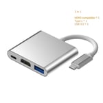 noir - adaptateur Hub USB type-c vers HDMI 4K, VGA, USB C 3.0, pour MacBook Surface, Samsung S21 Dex, Huawei