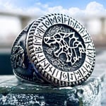 Ring - Nordisk Mytologi Fenrir med runor