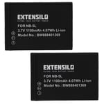 EXTENSILO 2x Batteries compatible avec Canon Digital Ixus 850 is, 860is, 100 IS, 800 is, 870 is appareil photo (1100mAh, 3,7V, Li-ion)