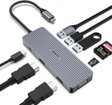 OBERSTER Hub USB C, multiport 9 en 1 avec VGA, 100 W PD, USB 3.0/2.0 et Carte TF/SD, Adaptateur multiport USB C Compatible avec imprimantes, Mac Mini, iMac MacPro et Autres Ordinateurs Portables
