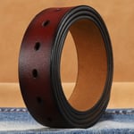 Äkta läderbälte utan spänne gördel 03 Brown 3.8cm