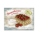 Magnet retro fridge magnet 2 x 3 in -Home & Country Strawberries and Cream