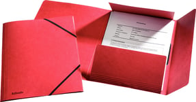 Esselte snoddmapp med klaff, A4, kartong, röd