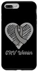Coque pour iPhone 7 Plus/8 Plus CMV Warrior Wear Cœur de sensibilisation au CMV Ruban argenté