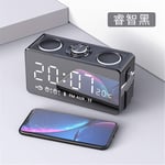 Smart 3D Surround Mini Car Wireless Bluetooth Speaker Clock Radio, LED Display Dual Alarm Clock,black2,alarm clock digital ANJT (Color : Black)