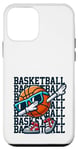 iPhone 12 mini Dabbing Cartoon Basketball with Sunglasses Thumbs Up Sports Case