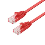 NÖRDIC Cat6 U/UTP flat nätverkskabel 75m 250MHz bandbredd och 10Gbps överföringshastighet röd