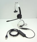 Plantronics Practica SP11-QD Mono Headset with Earsing DA85 USB Audio Processor