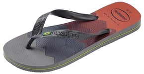 Havaianas Unisex Brasil Fresh Flip-Flop, Steel Grey/Steel Grey, 2 UK