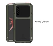 Fantasy Life Love Mei Powerful Case for Sony Xperia 10 II,Shockproof Waterproof Aluminum Metal Silicone Case(Army green)
