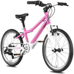 PROMETHEUS BICYCLES PRO® barncykel 20 tum rosa vit SHOCKING PINK