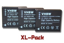 vhbw set de 3 batteries 1000mAh pour appareil photo Leica D-Lux 5, D-Lux 6 remplace Leica BP-DC10 / BP-DC10E