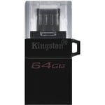 Kingston Technology DataTraveler microDuo3 G2 lecteur USB flash 64 Go USB Type-A / Micro-USB 3.2 Gen 1 (3.1 Gen 1) Noir