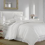 Laura Ashley Home | Annabella Collection | Luxury Premium Ultra Soft Duvet Coverlet, Lightweight Comfortable 3 Piece Bedding Set, Stylish Design for Home Décor, Full/Queen, Annabella White