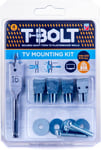 T-Bolt heavy duty METAL Plasterboard Fixing - TV Mounting Kit 4 Pack - Holds up