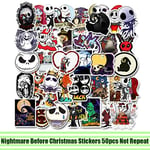50pcs The Nightmare Before Christmas Stickers Halloween Movie Anime Sticker Pack Diy laptop skateboard car stickers Decoration