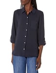 Tommy Hilfiger Button-Down Shirts for Women, Casual Tops, Sky Capt, M